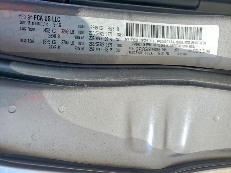 Продажа на аукционе авто 2016 Jeep Grand Cherokee, vin: 1C4RJFCG2GC406158, номер лота: 47456856