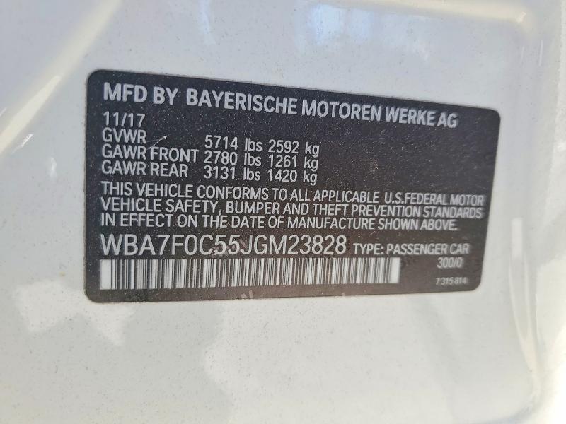 Продаж на аукціоні авто 2018 Bmw 750, vin: WBA7F0C55JGM23828, номер лоту: 47475406