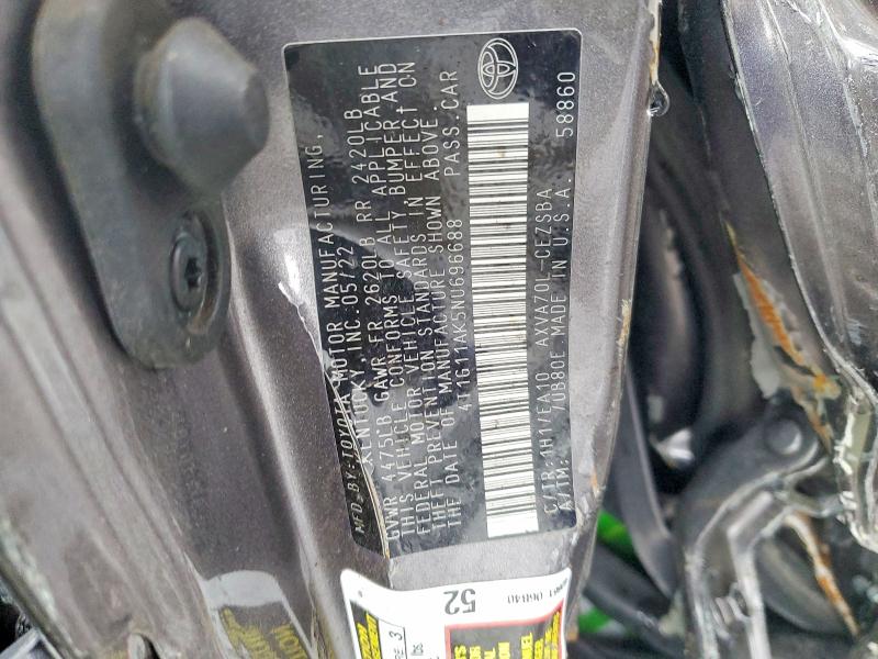 Продаж на аукціоні авто 2022 Toyota Camry, vin: 4T1G11AK5NU696688, номер лоту: 45765726