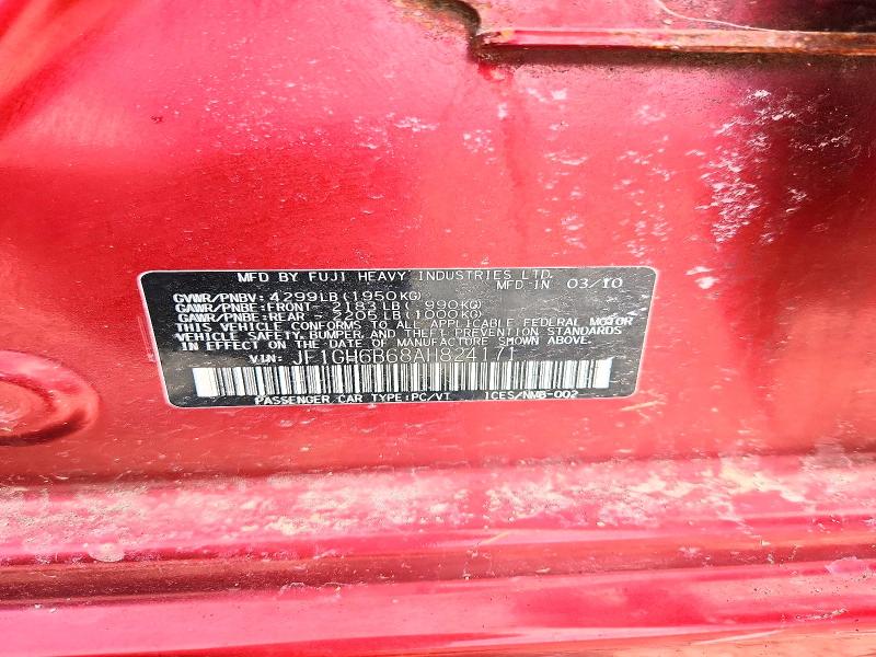 Aukcja sprzedaży 2010 Subaru Impreza, vin: JF1GH6B68AH824171, numer aukcji: 46169196