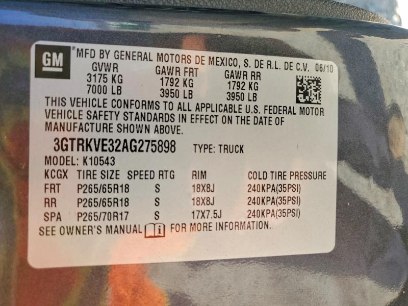 2010 Gmc Sierra მანქანა იყიდება აუქციონზე, vin: 3GTRKVE32AG275898, აუქციონის ნომერი: 79597175