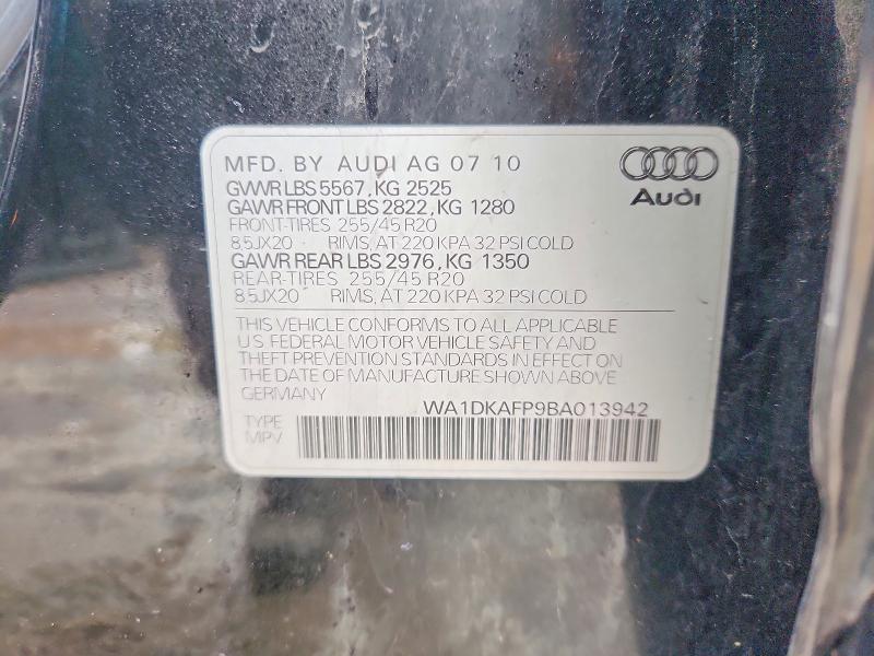 Aukcja sprzedaży 2011 Audi Q5, vin: WA1DKAFP9BA013942, numer aukcji: 46312676