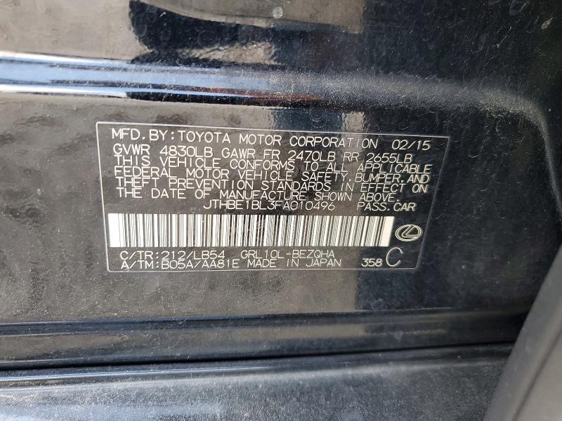 47571206 :رقم المزاد ، JTHBE1BL3FA010496 vin ، 2015 Lexus Gs 350 مزاد بيع
