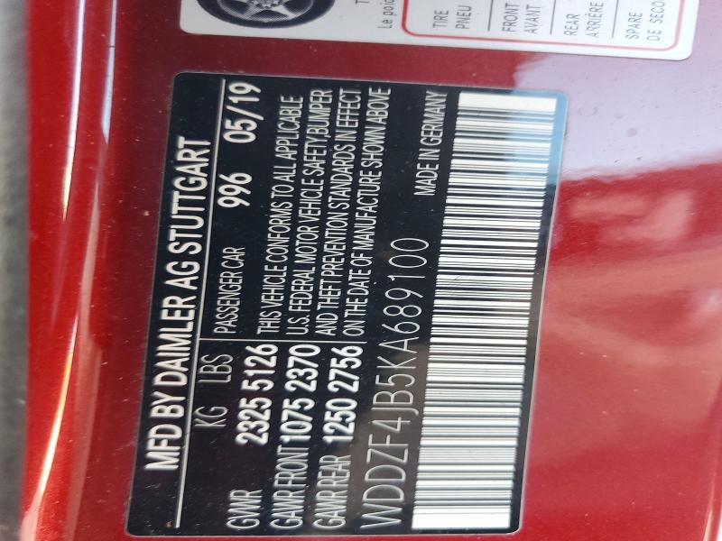 Продаж на аукціоні авто 2019 Mercedes-benz E, vin: WDDZF4JB5KA689100, номер лоту: 41758536