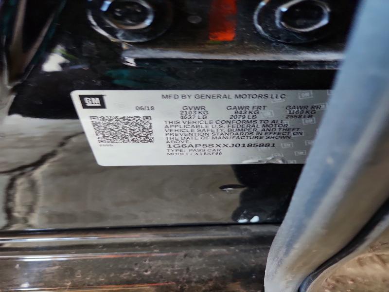 45742396 :رقم المزاد ، 1G6AP5SXXJ0185881 vin ، 2018 Cadillac Cts مزاد بيع