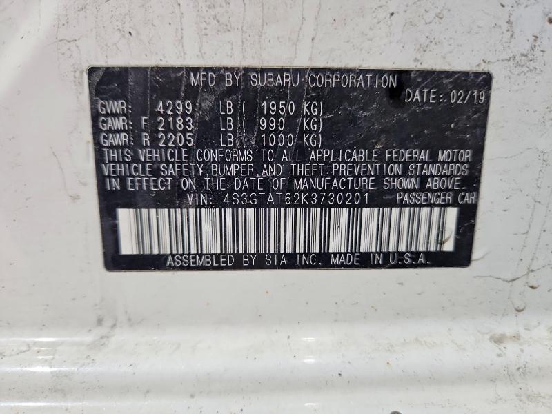 Aukcja sprzedaży 2019 Subaru Impreza, vin: 4S3GTAT62K3730201, numer aukcji: 47975586