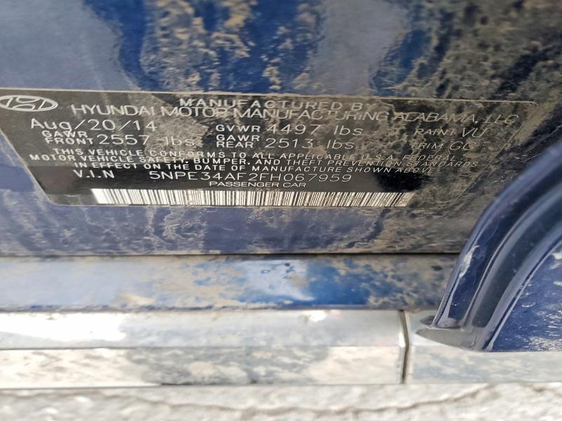 46275386 :رقم المزاد ، 5NPE34AF2FH067959 vin ، 2015 Hyundai Sonata مزاد بيع