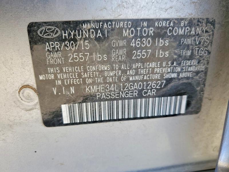 Продаж на аукціоні авто 2016 Hyundai Sonata Hybrid, vin: KMHE34L12GA012627, номер лоту: 47404396