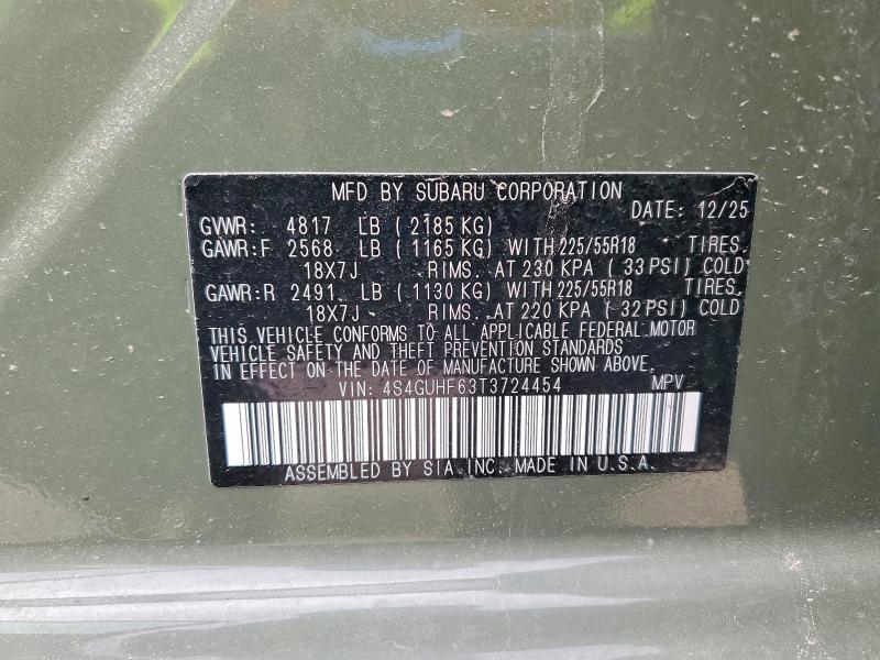 47756976 :رقم المزاد ، 4S4GUHF63T3724454 vin ، 2026 Subaru Crosstrek مزاد بيع