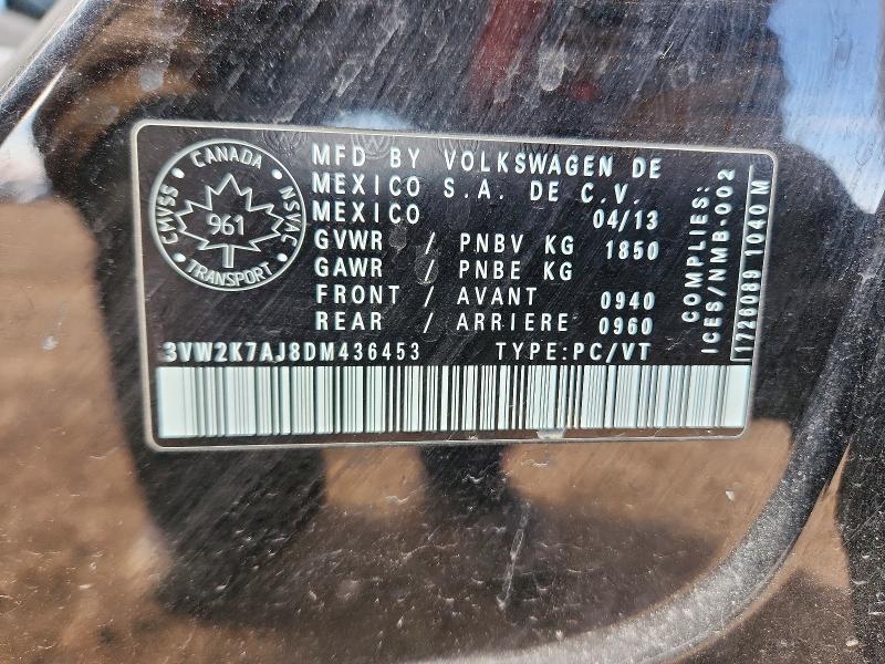 Aukcja sprzedaży 2013 Volkswagen Jetta, vin: 3VW2K7AJ8DM436453, numer aukcji: 47068316