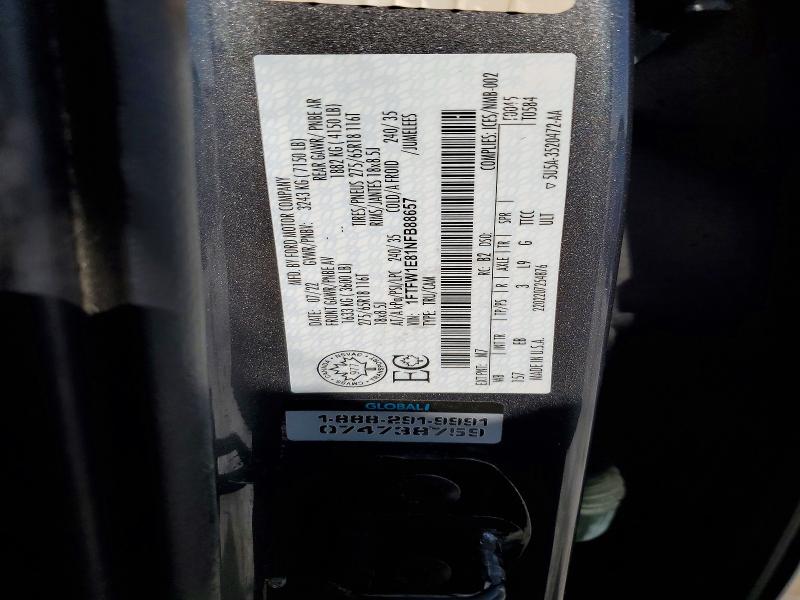 Aukcja sprzedaży 2022 Ford F150, vin: 1FTFW1E81NFB88657, numer aukcji: 79175855