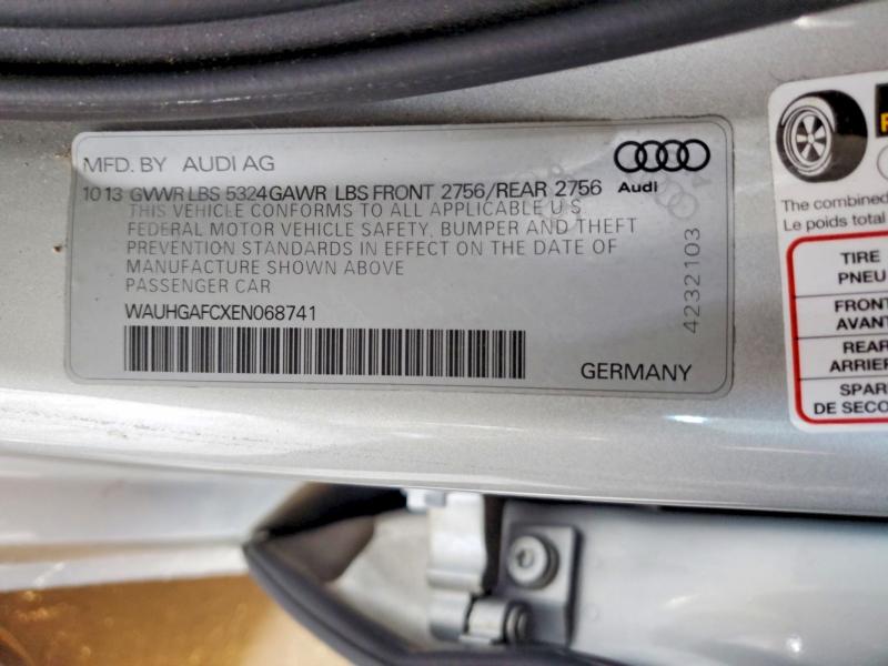Aukcja sprzedaży 2014 Audi A6, vin: WAUHGAFCXEN068741, numer aukcji: 45498886