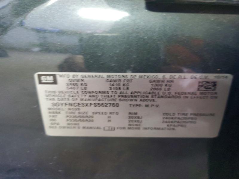 79317575 :رقم المزاد ، 3GYFNCE3XFS562760 vin ، 2015 Cadillac Srx مزاد بيع