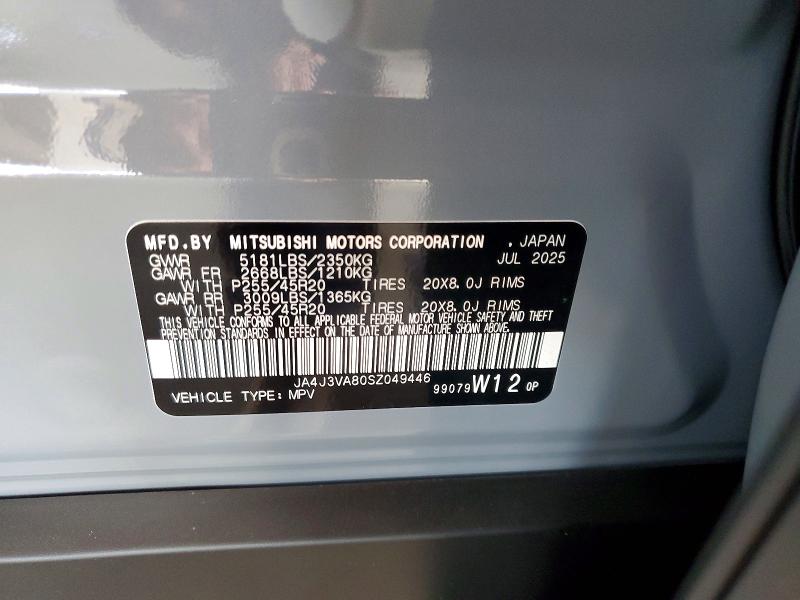 Aukcja sprzedaży 2025 Mitsubishi Outlander, vin: JA4J3VA80SZ049446, numer aukcji: 46379876