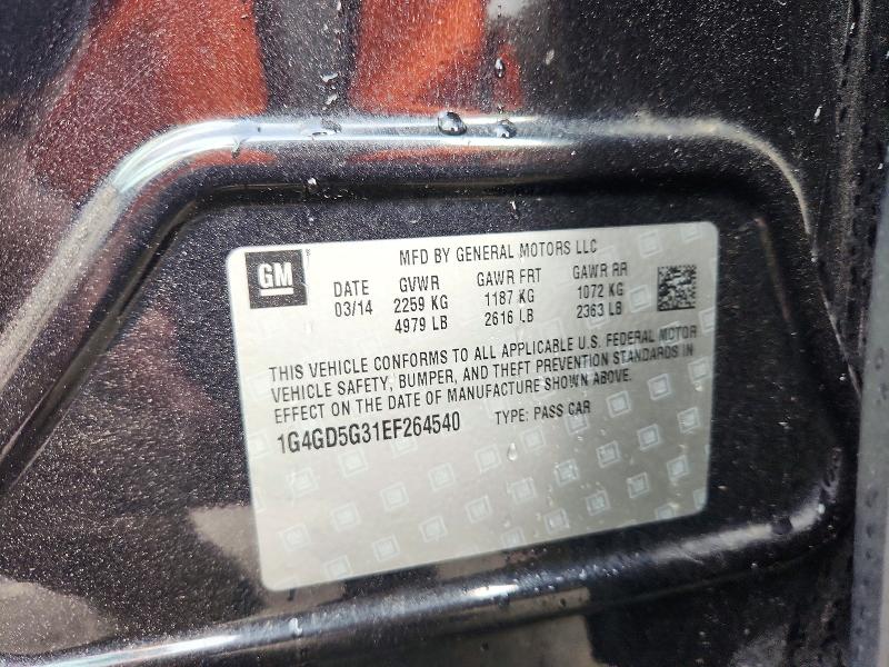 47402746 :رقم المزاد ، 1G4GD5G31EF264540 vin ، 2014 Buick Lacrosse مزاد بيع