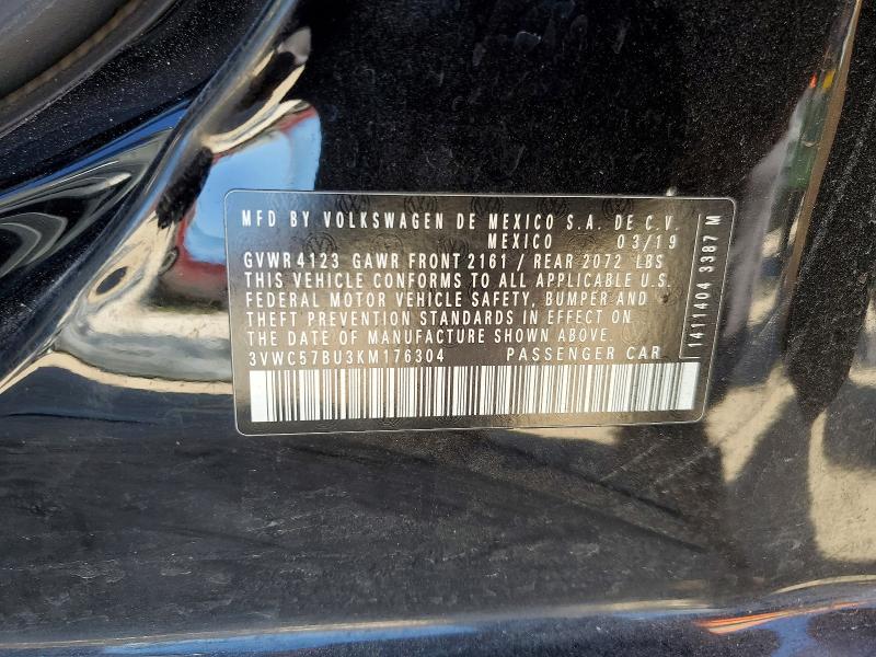 79729215 :رقم المزاد ، 3VWC57BU3KM176304 vin ، 2019 Volkswagen Jetta مزاد بيع