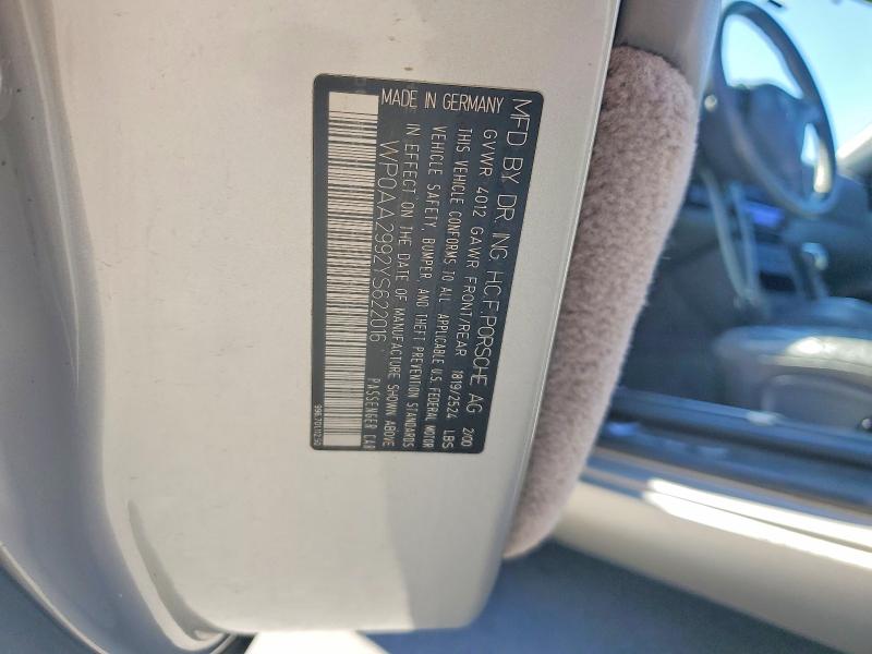 47059366 :رقم المزاد ، WP0AA2992YS622016 vin ، 2000 Porsche 911 مزاد بيع