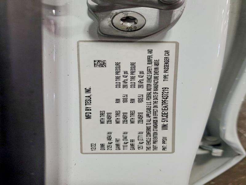 Aukcja sprzedaży 2023 Tesla Model 3, vin: 5YJ3E1EA7PF437219, numer aukcji: 79576965