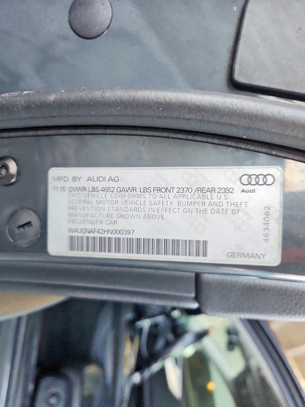 Продаж на аукціоні авто 2017 Audi A4, vin: WAUGNAF42HN000397, номер лоту: 46235056