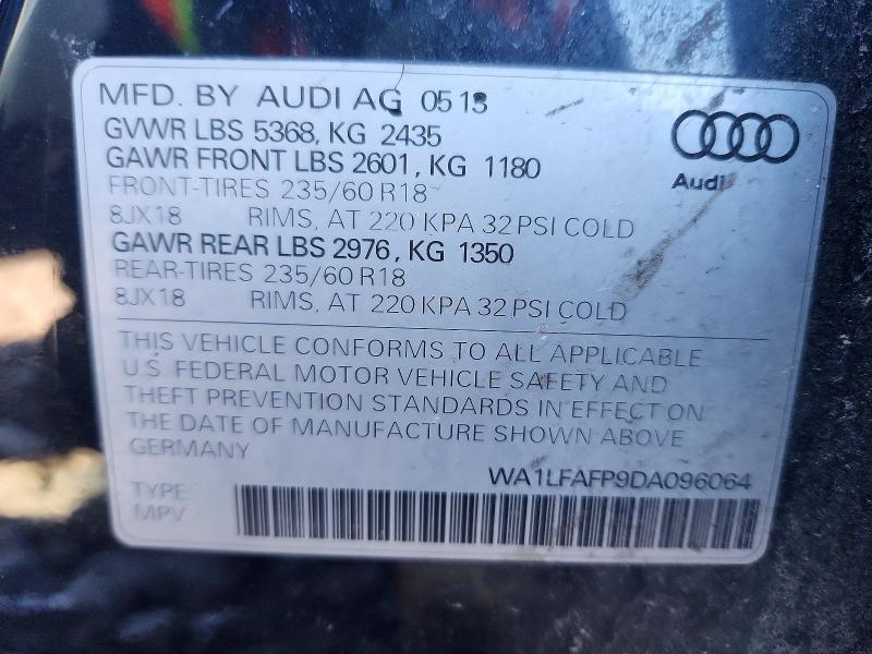 Aukcja sprzedaży 2013 Audi Q5, vin: WA1LFAFP9DA096064, numer aukcji: 46745136