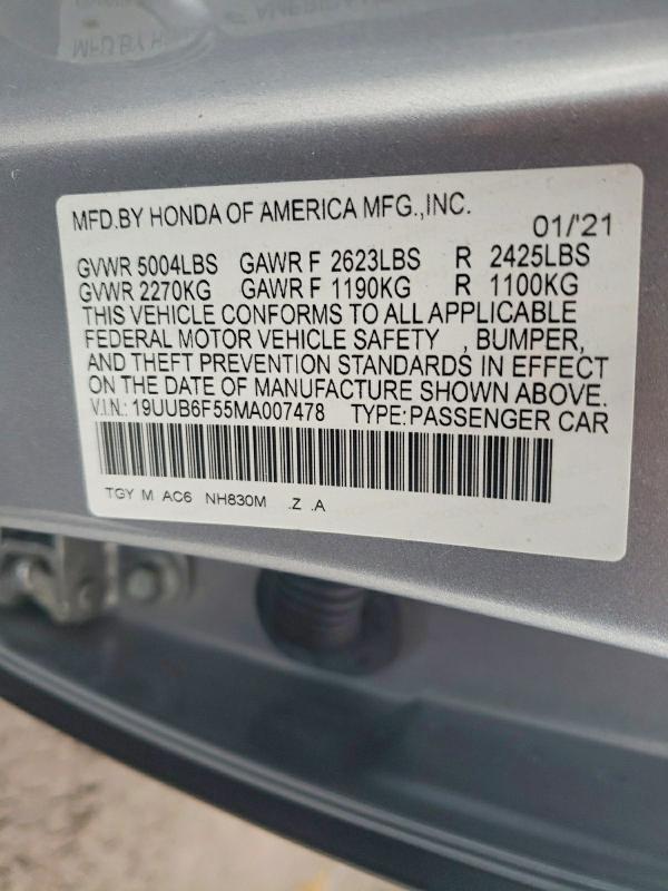 Продажа на аукционе авто 2021 Acura Tlx, vin: 19UUB6F55MA007478, номер лота: 47197936
