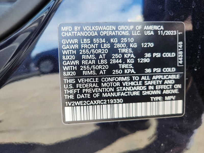 Aukcja sprzedaży 2024 Volkswagen Atlas Cross Sport, vin: 1V2WE2CAXRC219330, numer aukcji: 46553866