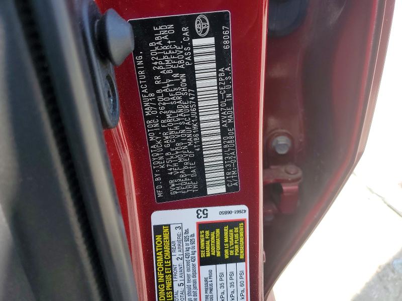 Продаж на аукціоні авто 2018 Toyota Camry, vin: 4T1B61HK1JU657477, номер лоту: 46590636