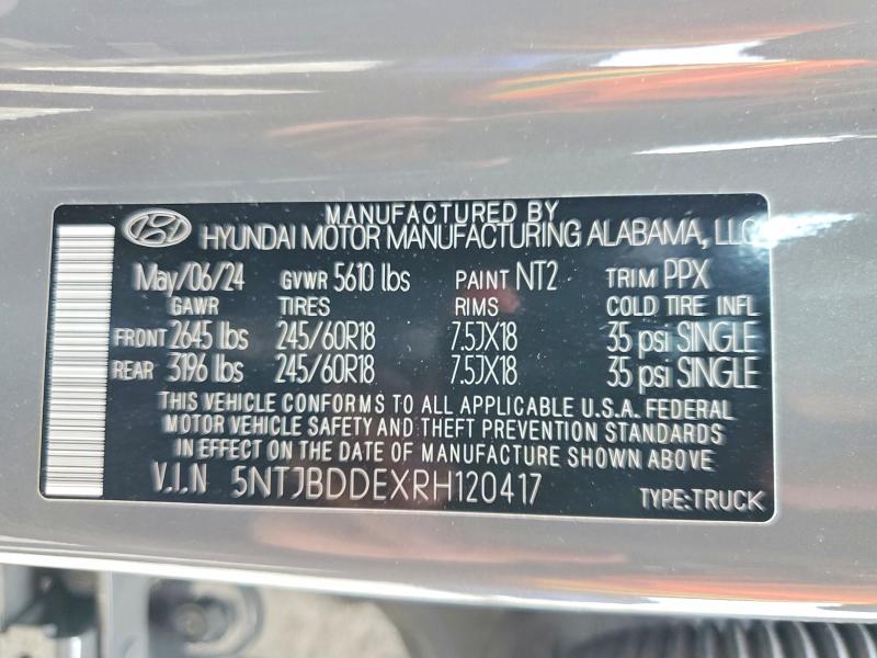 Продаж на аукціоні авто 2024 Hyundai Santa Cruz, vin: 5NTJBDDEXRH120417, номер лоту: 74448695