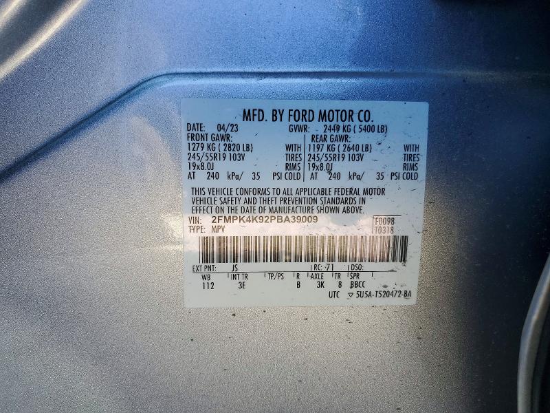 Aukcja sprzedaży 2023 Ford Edge, vin: 2FMPK4K92PBA39009, numer aukcji: 46317796