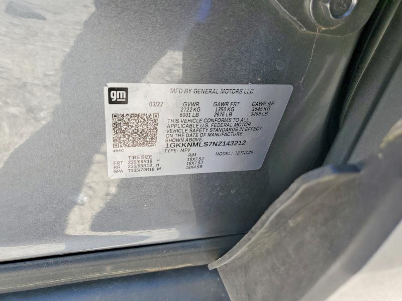 Продажа на аукционе авто 2022 Gmc Acadia, vin: 1GKKNMLS7NZ143212, номер лота: 46488936