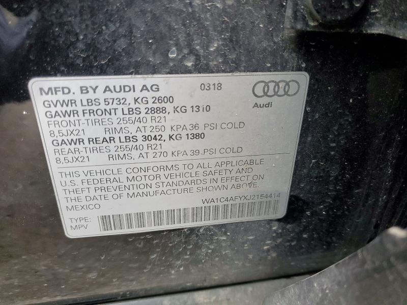 Aukcja sprzedaży 2018 Audi Sq5, vin: WA1C4AFYXJ2154414, numer aukcji: 47515636