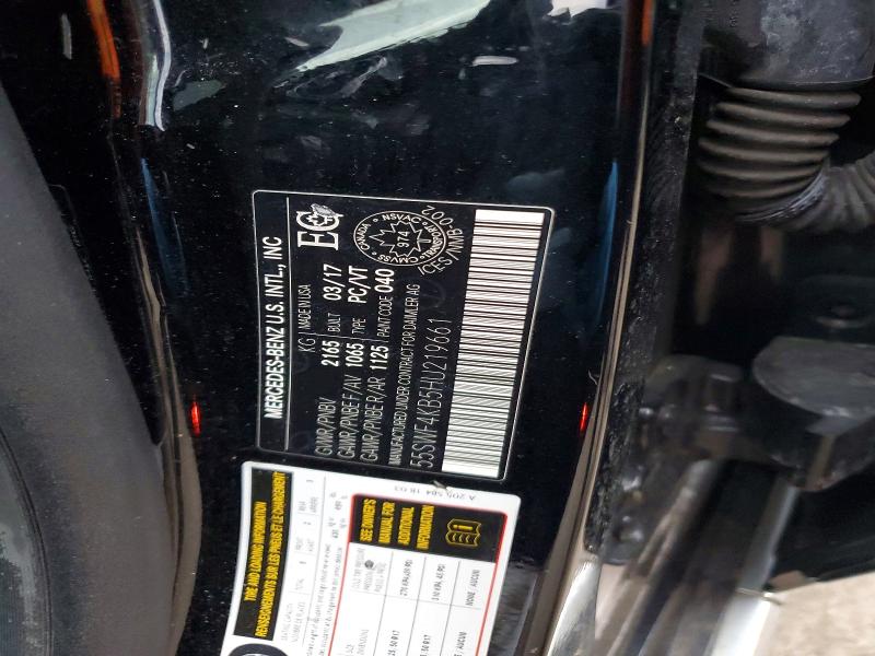 Продаж на аукціоні авто 2017 Mercedes-benz C, vin: 55SWF4KB5HU219661, номер лоту: 47397496