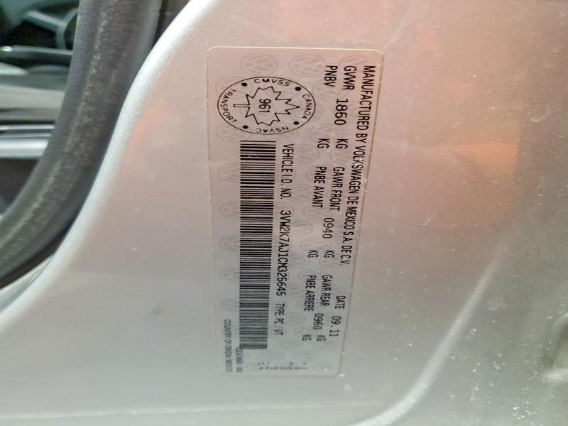79886645 :رقم المزاد ، 3VW2K7AJ1CM325645 vin ، 2012 Volkswagen Jetta مزاد بيع