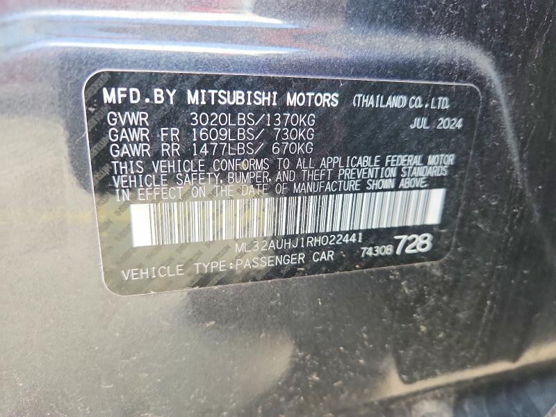 Aukcja sprzedaży 2024 Mitsubishi Mirage, vin: ML32AUHJ1RH022441, numer aukcji: 47525396