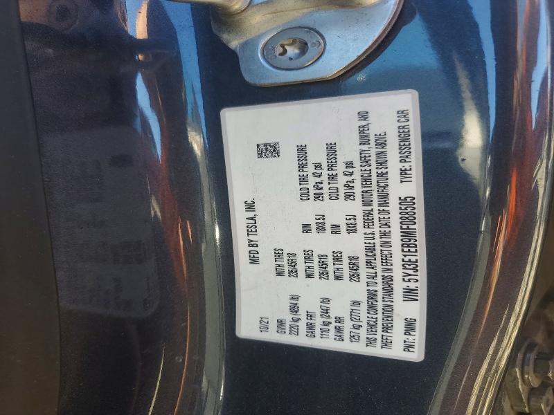 Aukcja sprzedaży 2021 Tesla Model 3, vin: 5YJ3E1EB9MF088505, numer aukcji: 41878516