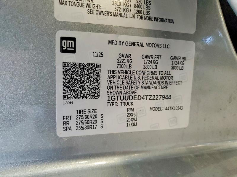 Продаж на аукціоні авто 2026 Gmc Sierra, vin: 1GTUUDED4TZ227944, номер лоту: 45703016