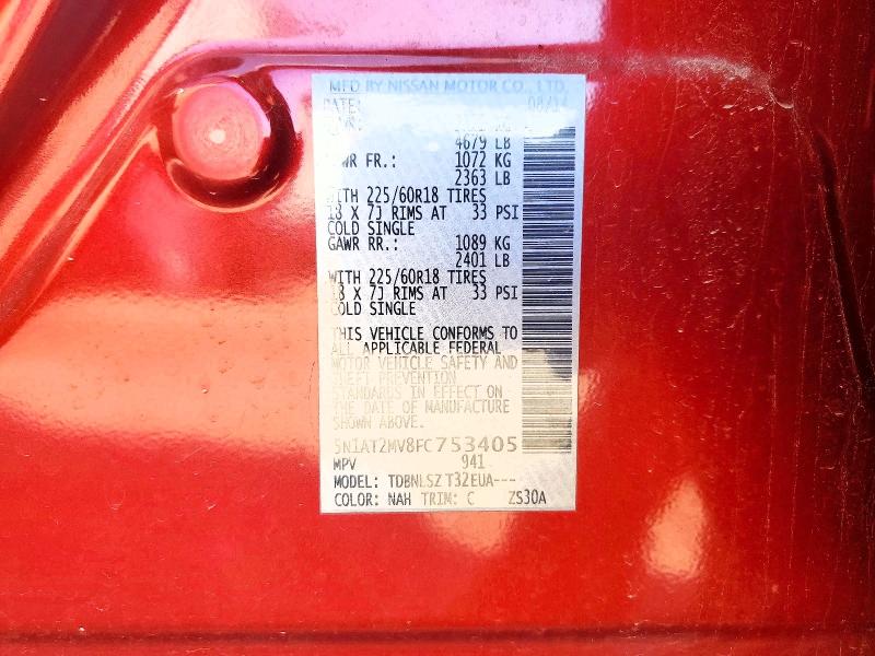 Продаж на аукціоні авто 2015 Nissan Rogue, vin: 5N1AT2MV8FC753405, номер лоту: 48137126