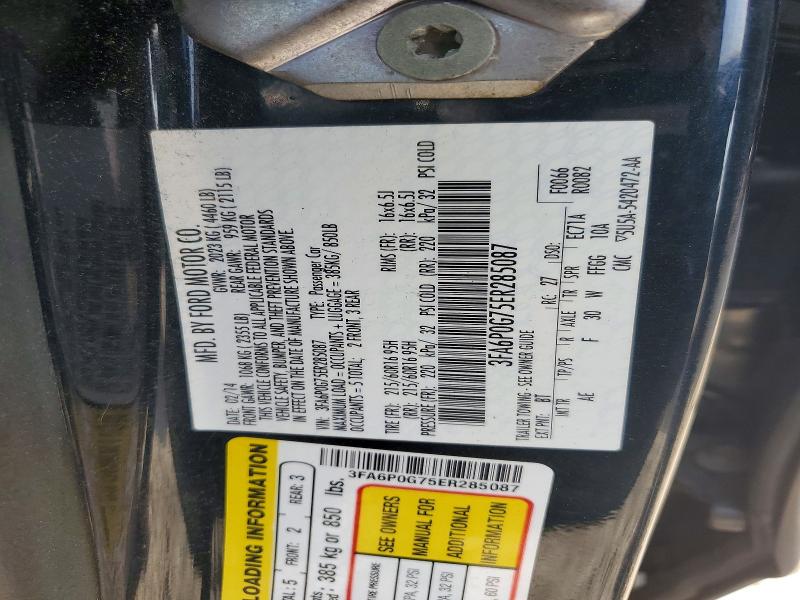 Aukcja sprzedaży 2014 Ford Fusion, vin: 3FA6P0G75ER285087, numer aukcji: 47608156