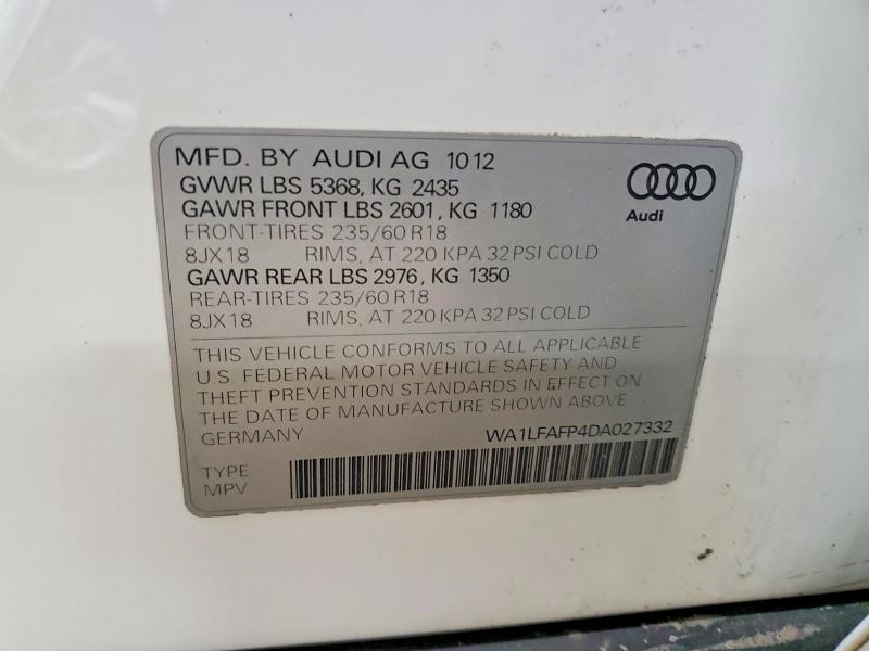 Aukcja sprzedaży 2013 Audi Q5, vin: WA1LFAFP4DA027332, numer aukcji: 79697975