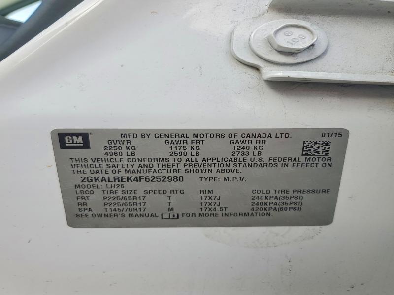 47243716 :رقم المزاد ، 2GKALREK4F6252980 vin ، 2015 Gmc Terrain مزاد بيع