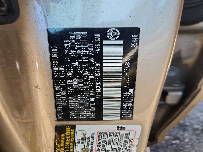 46523166 :رقم المزاد ، 4T1BE32K55U544290 vin ، 2005 Toyota Camry مزاد بيع