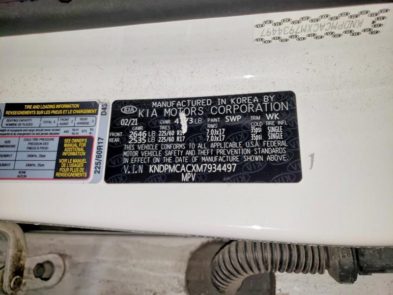 2021 Kia Sportage მანქანა იყიდება აუქციონზე, vin: KNDPMCACXM7934497, აუქციონის ნომერი: 78212455