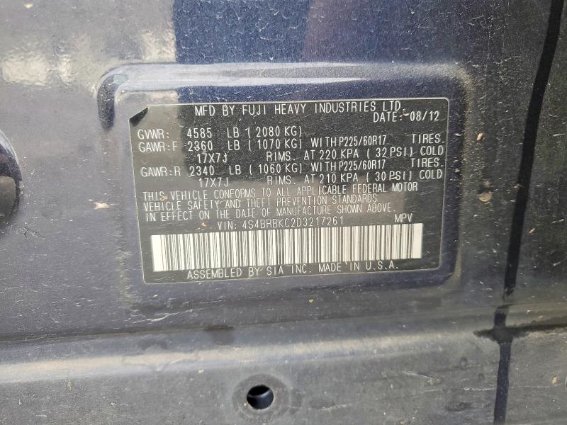 Auction sale of the 2013 Subaru Outback, vin: 4S4BRBKC2D3217261, lot number: 46612786