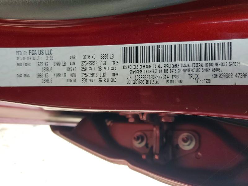 Продажа на аукционе авто 2019 Ram 1500, vin: 1C6RREFT3KN507614, номер лота: 41721666