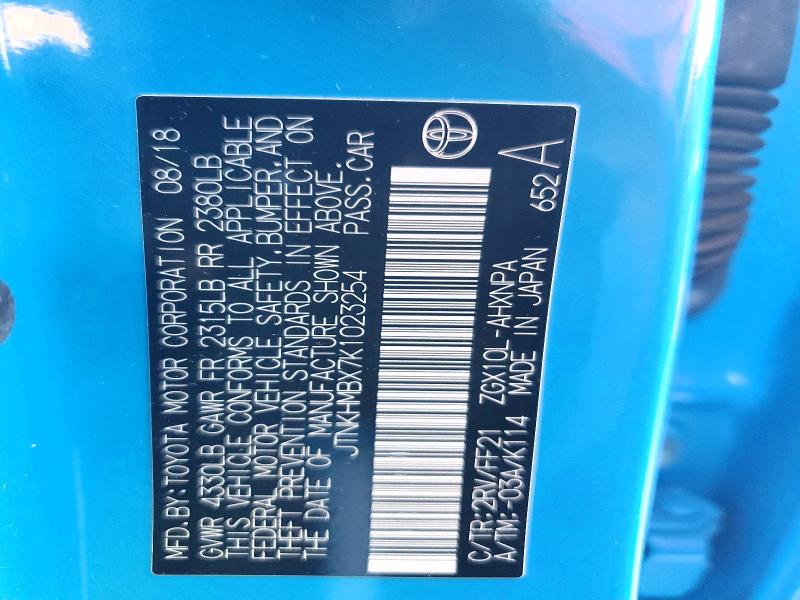 46541816 :رقم المزاد ، JTNKHMBX7K1023254 vin ، 2019 Toyota C-hr مزاد بيع