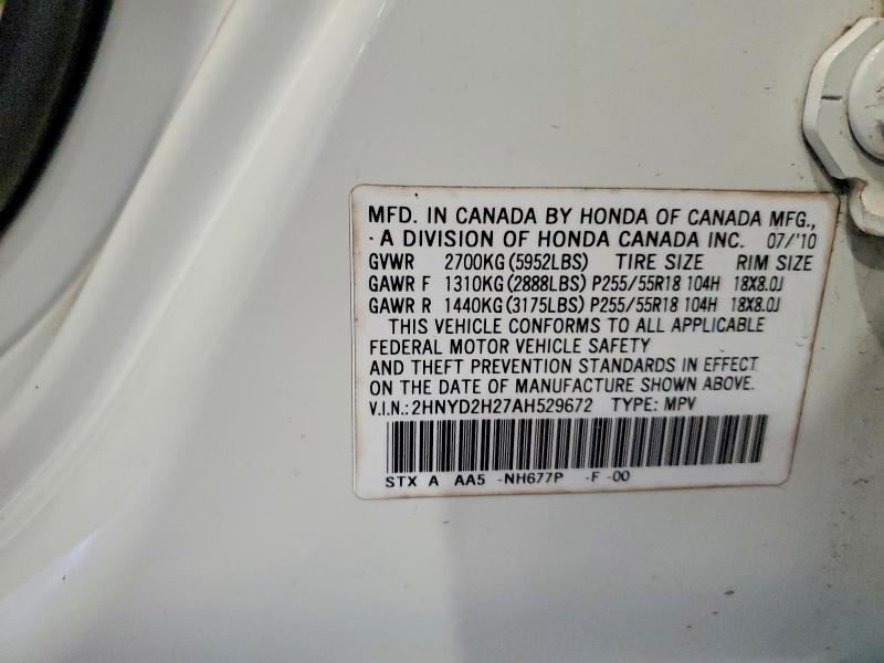 Продажа на аукционе авто 2010 Acura Mdx, vin: 2HNYD2H27AH529672, номер лота: 46365246