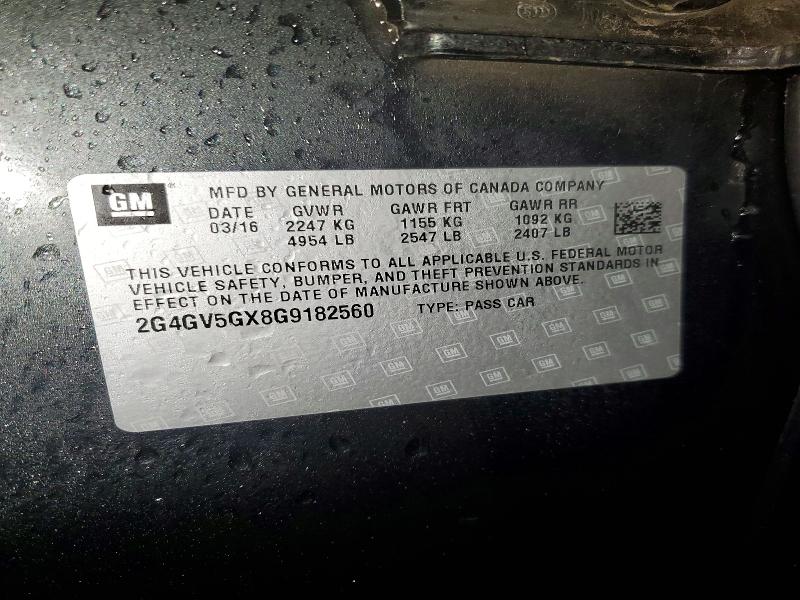 Aukcja sprzedaży 2016 Buick Regal, vin: 2G4GV5GX8G9182560, numer aukcji: 79218305