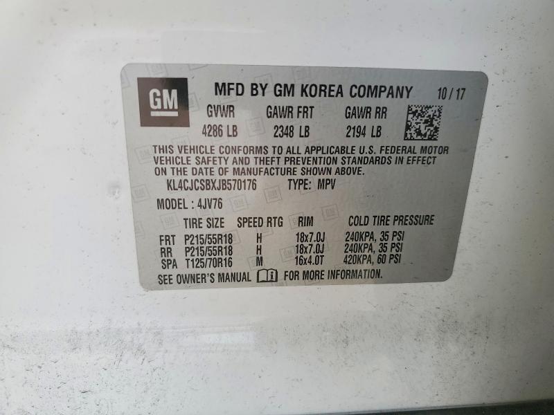 Продаж на аукціоні авто 2018 Buick Encore, vin: KL4CJCSBXJB570176, номер лоту: 48084896