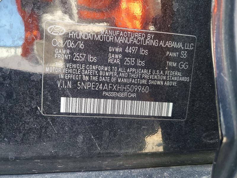 Продаж на аукціоні авто 2017 Hyundai Sonata, vin: 5NPE24AFXHH509960, номер лоту: 47196836