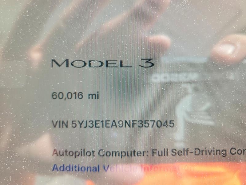 Продаж на аукціоні авто 2022 Tesla Model 3, vin: 5YJ3E1EA9NF357045, номер лоту: 79319525